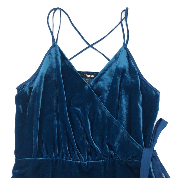 New With Tags Express Blue Velvet Wrap Cami. - Picture 3 of 8